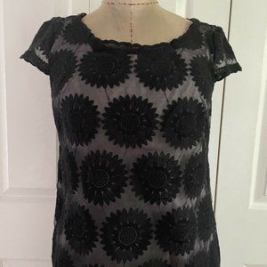Betsey Johnson Mod Black Daisy Dress Size 4